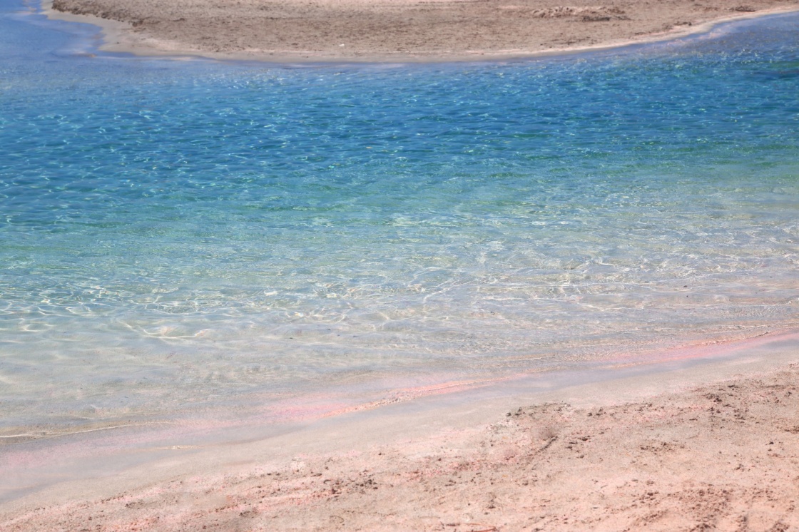 Pink sand beach with crystal waters Elafonisi Crete